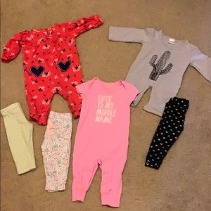 Mix of 6 month baby girl clothes